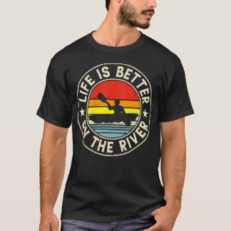 T-shirt La vie est meilleure sur la rivière pour l'amuseme