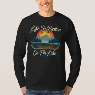 T-shirt La Vie Est Meilleure Sur Le Lac Cabine Camping De 