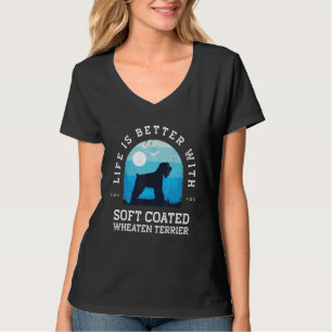 T-shirt La vie est meilleure Terrier Irlandais Vintage Bl