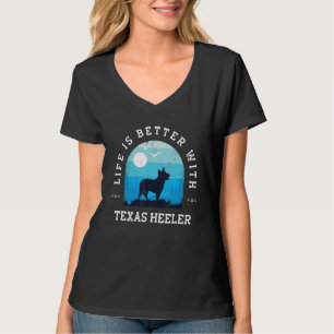 T-shirt La vie est meilleure Texas Heeler Vintage Blue Mam