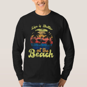 T-shirt La Vie Est Mieux À La Plage Surfer