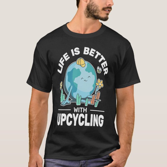 T-shirt La vie est mieux à vélo les hommes la réutilisatio (Devant)