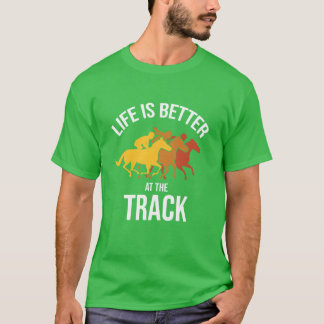T-shirt La Vie Est Mieux Athe Racerack Horse Racing Hors v