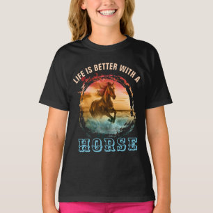 T-SHIRT LA VIE EST MIEUX AVEC UN CHEVAL