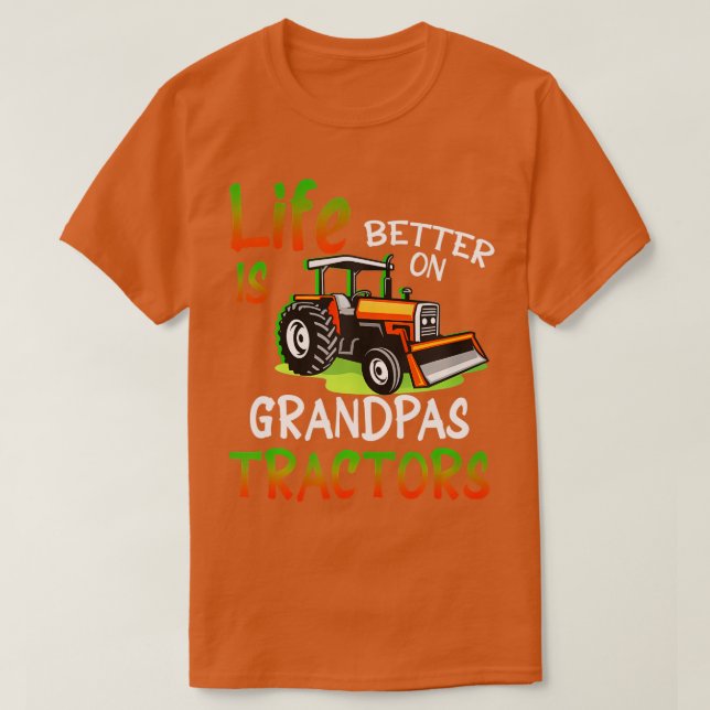 T-shirt La Vie Est Mieux Sur Les Grandpas Tracteur Famille (Design devant)