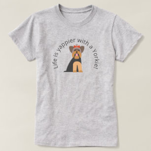 T-shirt La vie est plus Yappie avec un Yorkie