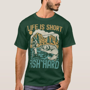 T-shirt La Vie Est Poisson Court Amateurs De Pêche Dur Pêc