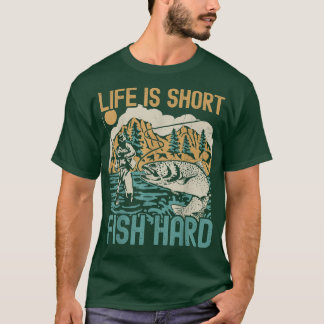 T-shirt La Vie Est Poisson Court Amateurs De Pêche Dur Pêc