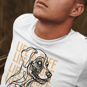T-shirt La vie est Ruff Minimal Chig Line Art