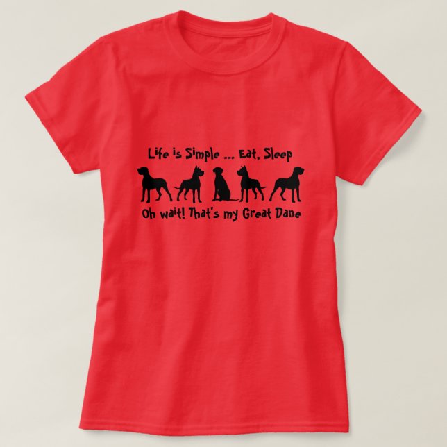 T-shirt La vie est simple, manger, dormir grand Danse, ani (Design devant)