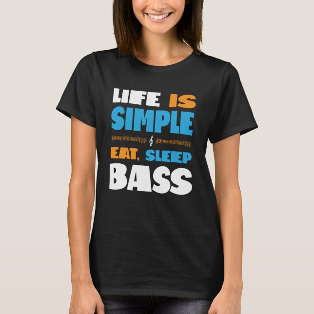 T-shirt La vie est simple Manger Sleep Sing Barbershop Qua (Devant)
