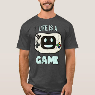 T-shirt La Vie Est Un Jeu Sur Le Visage De La Console De J