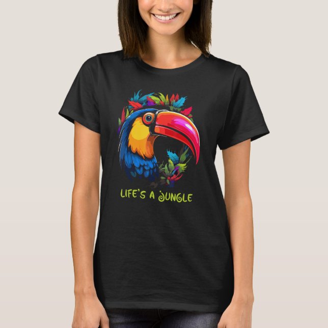 T-shirt La vie est une jungle d'aventures exotiques avec T (Devant)