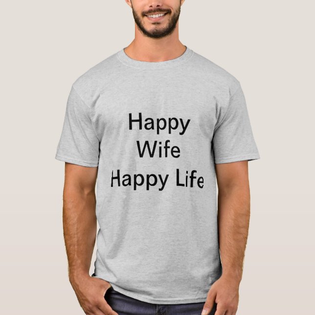 T-shirt La vie heureuse d'épouse heureuse (Devant)