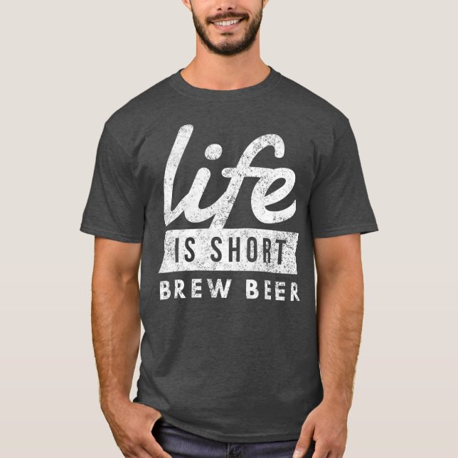 T-shirt La Vie Homebrew Brun Brun Bière Brun Amusant Brewm (Devant)