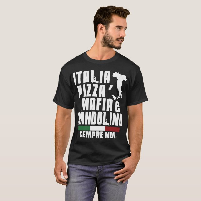 T-shirt la vie italienne de nourriture d'amour de famille (Devant entier)