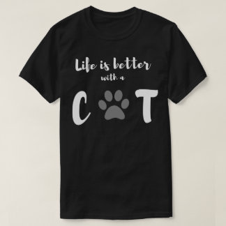 T-shirt la vie mieux avec un chat