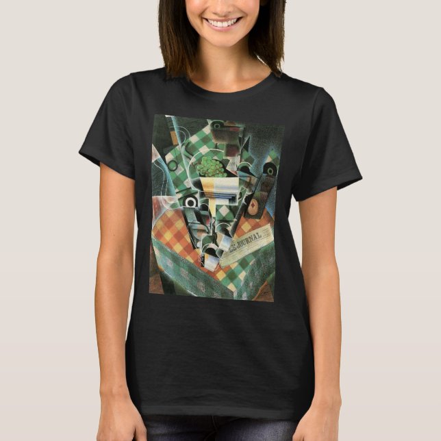 T-shirt La Vie morte avec nappes à carreaux par Juan Gris (Devant)