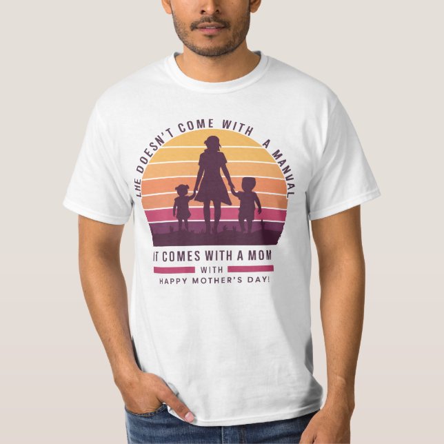 T-shirt La vie ne vient pas avec un manuel Joyeuse Fête de (Devant)
