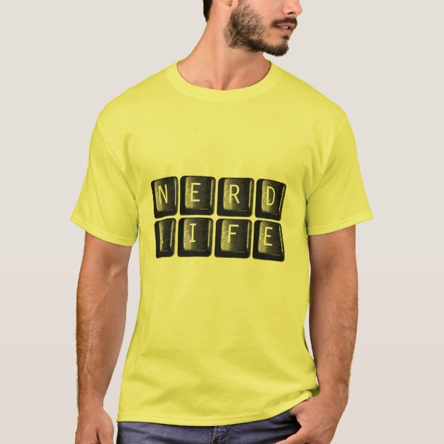 T-shirt La vie nerd verrouille le clavier d'ordinateur (Devant)