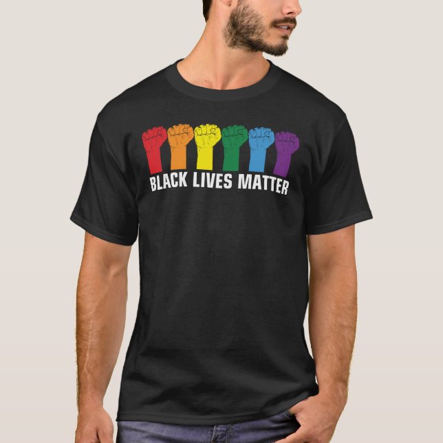 T-shirt LA VIE NOIRE EST IMPORTANTE - BLM Rainbow (Devant)