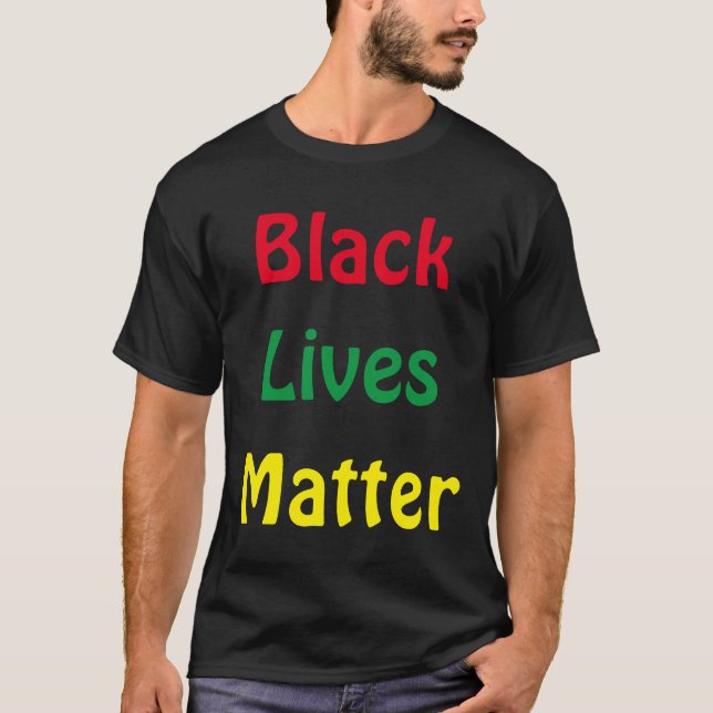T-shirt La vie noire est importante contre le racisme (Devant)