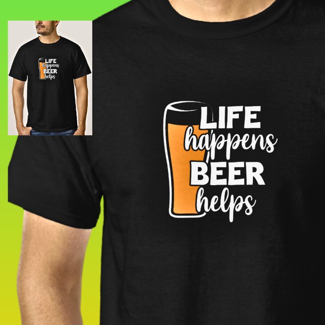 T-shirt La vie se passe La bière aide, le verre de bière s (Créateur téléchargé)