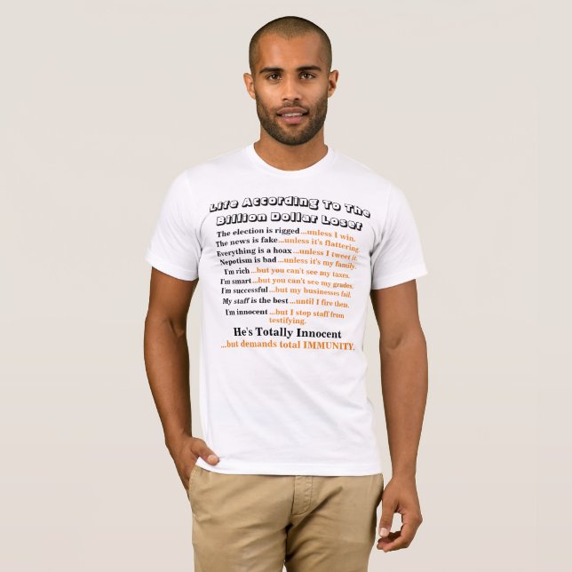 T-shirt La Vie Selon Le Perdant De Milliard De Dollars.... (Devant entier)