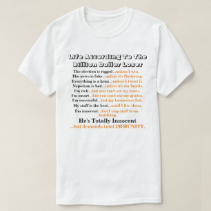 T-shirt La Vie Selon Le Perdant De Milliard De Dollars....
