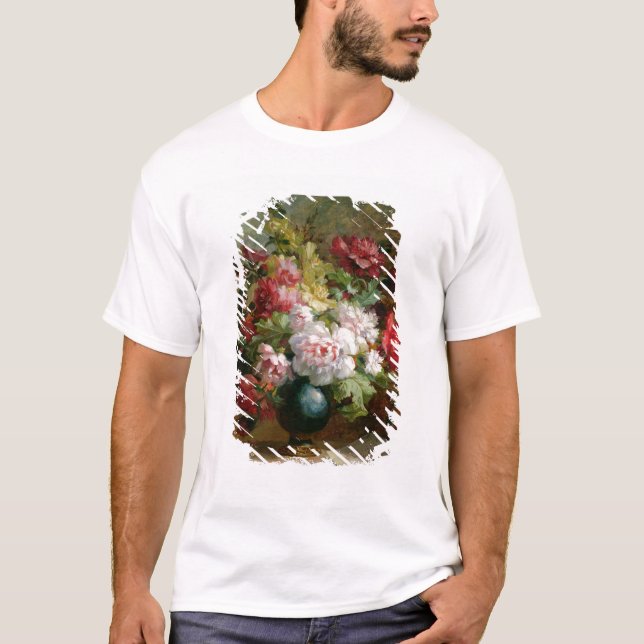 T-shirt La vie toujours avec des fleurs et la musique de (Devant)
