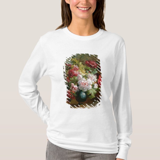 T-shirt La vie toujours avec des fleurs et la musique de (Devant)