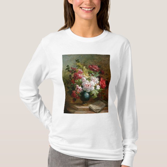 T-shirt La vie toujours avec des fleurs et la musique de (Devant)