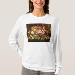 T-shirt La vie toujours du fruit et d'un panier des fleurs