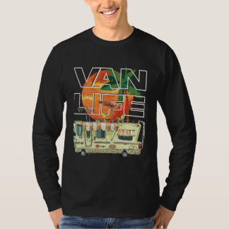 T-shirt La Vie Van. Camping et surf. Manches longues