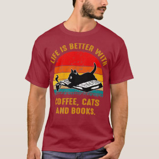 T-shirt La Vie vintage Est Meilleure Avec Les Chats Et
