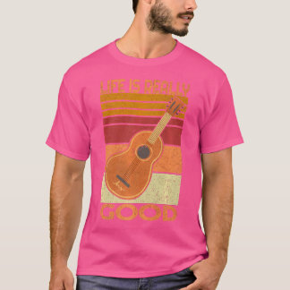 T-shirt La Vie vintage Est Vraiment Bonne Guitare Acoustiq