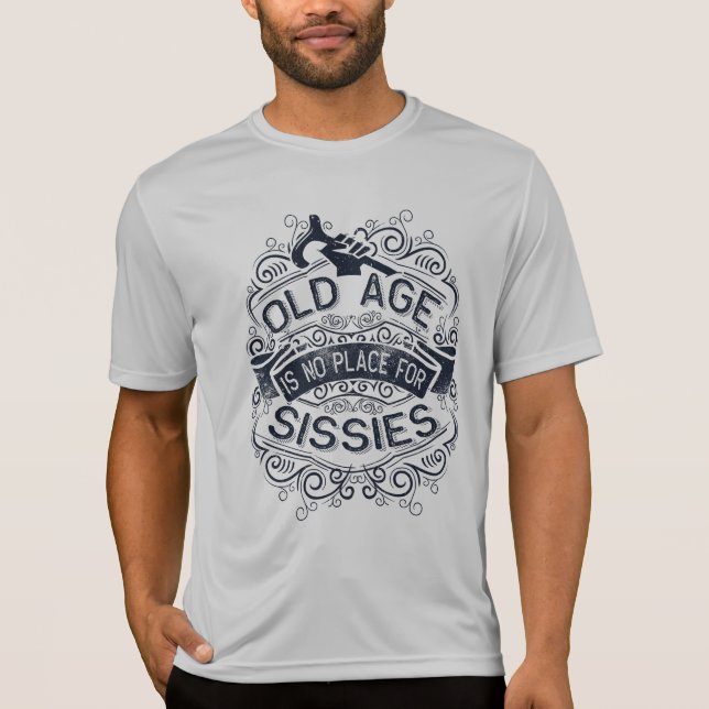 T-shirt La vieillesse n'est pas une place pour les mission (Devant)