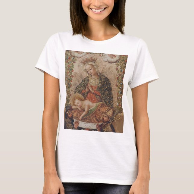 T-shirt La Vierge adorant le Christ Enfant Noël (Devant)