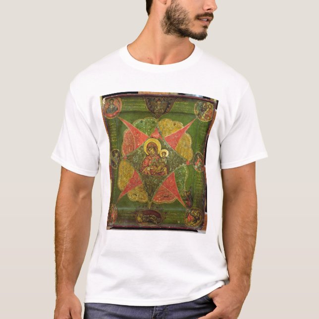 T-shirt La Vierge de Bush brûlant, du mont Athos (Devant)