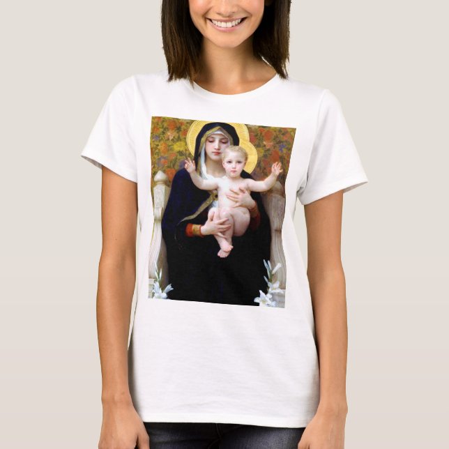 T-shirt La Vierge de la Lily, Bouguereau (Devant)