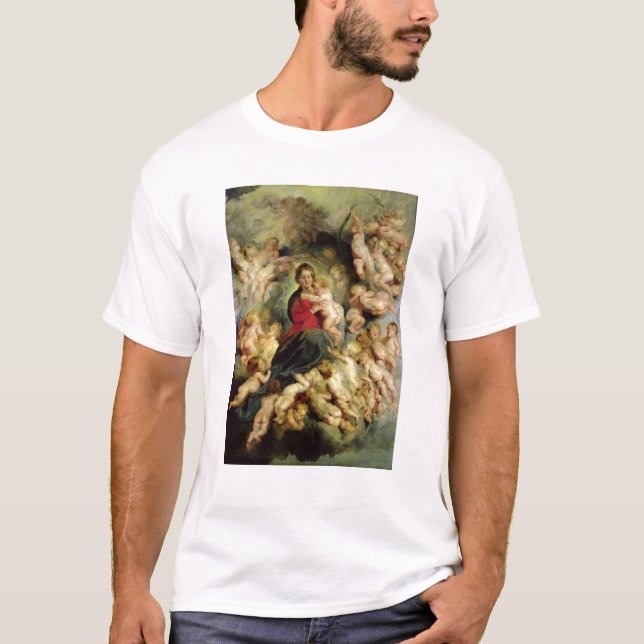 T-shirt La Vierge et l'enfant entourés (Devant)