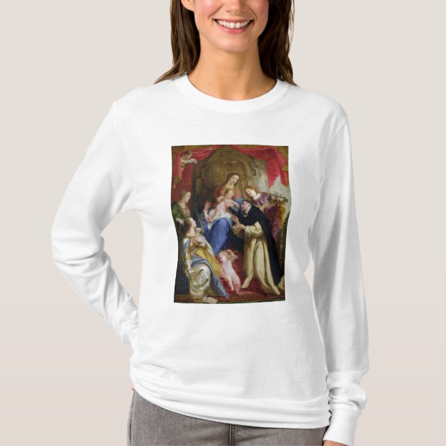 T-shirt La Vierge offrant le chapelet (Devant)