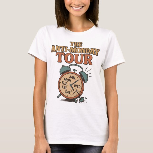 T-shirt La Visite Anti-Lundi Dates T-Chemise - Calendrier  (Devant)