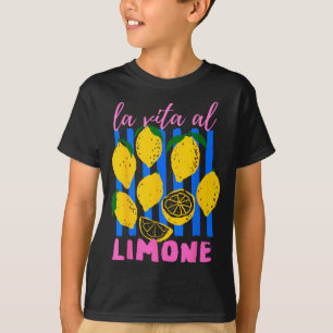 T-shirt La Vita Al Limone Drôle Citron Fruit Italien Été
