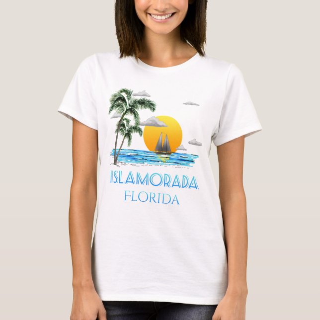 T-shirt La voile Islamorada Florida Keys (Devant)