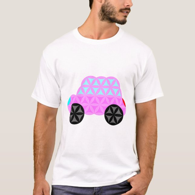 T-shirt La Voiture De Vie - Formes Sacrées A3.Rose. (Devant)