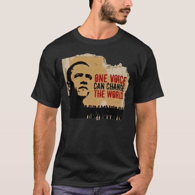 T-shirt La VOIX de BARACK OBAMA-ONE PEUT Changement-Les (Devant)