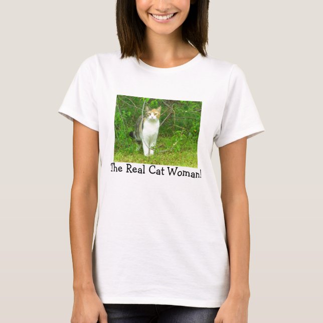 T-shirt La vraie femme de chat ! (Devant)