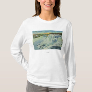 T-shirt La vue d'île de chèvre de l'Américain tombe en