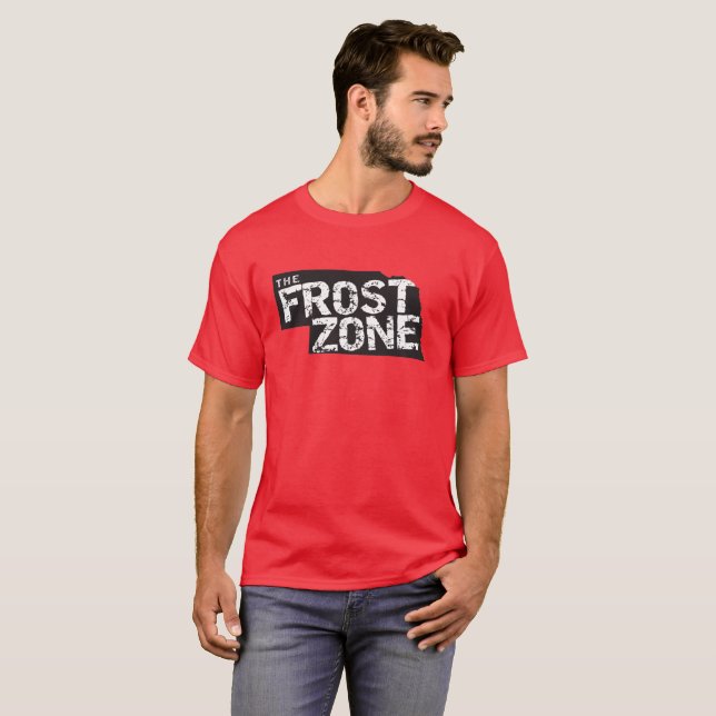T-shirt La zone de Frost. Le football du Nébraska (chemise (Devant entier)